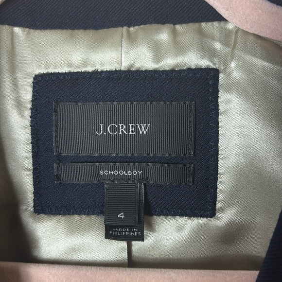 J. Crew Navy Blue Schoolboy Wool Blazer Gold Buttons size 4 - Picture 6 of 15